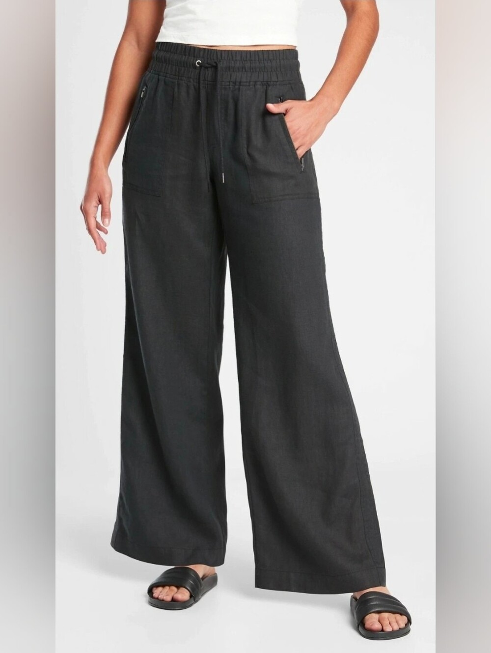 Athleta Cabo Linen Wide Leg Pant - Size 8